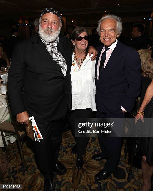 Fashion photographer Bruce Weber, filmmaker Nan Bush and designer Ralph Lauren attend the Green Chimneys Annual Spring Gala at Tappan Hill Mansion on...