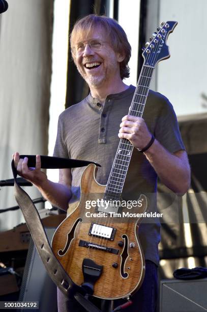 Trey Anastasio of Phish performs during the band's 2018 Summer Tour opening night at Lake Tahoe Outdoor Arena At Harveys on July 17, 2018 in...