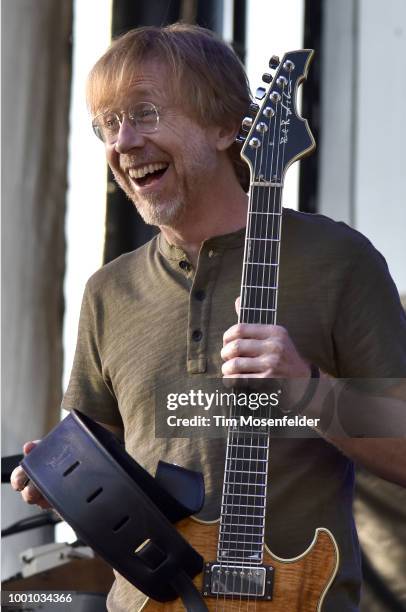 Trey Anastasio of Phish performs during the band's 2018 Summer Tour opening night at Lake Tahoe Outdoor Arena At Harveys on July 17, 2018 in...