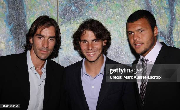 Robert Pires and Raphael Nadal and Jo Wilfried Tsonga Father attend ''the Jo Wilfried Tsonga 'Ace de Coeur' Charity Cocktail'' at Hotel Park Hyatt on...