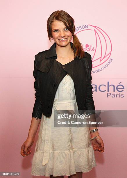 Sailor Jessica Watson poses following a media conference held by her around the world voyage sponsors at The Loft on May 21, 2010 in Sydney,...
