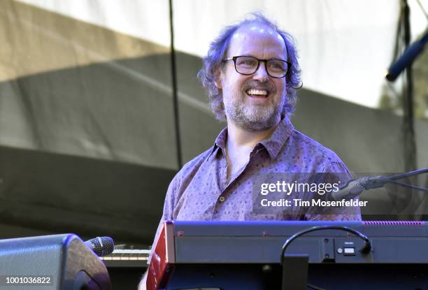 Page McConnell of Phish performs during the band's 2018 Summer Tour opening night at Lake Tahoe Outdoor Arena At Harveys on July 17, 2018 in...