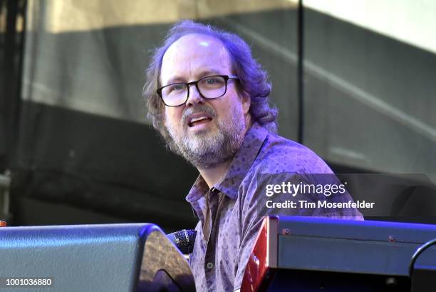 Page McConnell of Phish performs during the band's 2018 Summer Tour opening night at Lake Tahoe Outdoor Arena At Harveys on July 17, 2018 in...