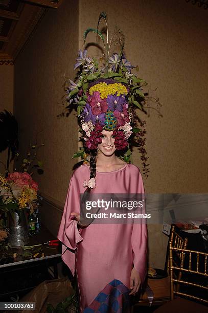 Model Casey Hinschen attends the 9th annual "Tulips & Pansies: A Headdress Affair" at Gotham Hall on May 20, 2010 in New York City.