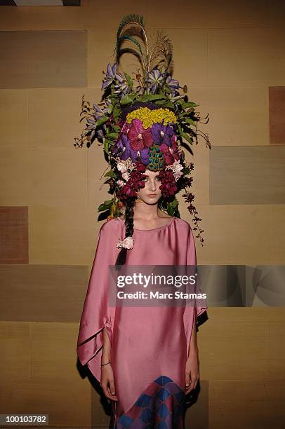 Model Casey Hinschen attends the 9th annual "Tulips & Pansies: A Headdress Affair" at Gotham Hall on May 20, 2010 in New York City.