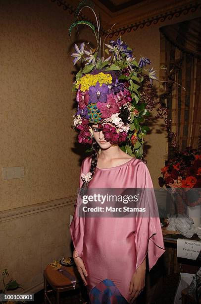 Model Casey Hinschen attends the 9th annual "Tulips & Pansies: A Headdress Affair" at Gotham Hall on May 20, 2010 in New York City.