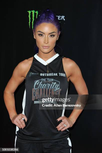 Natalie Eva Marie attends Monster Energy Outbreak $50K Charity Challenge celebrity basketball game at UCLA on July 17, 2018 in Los Angeles,...