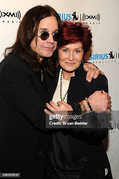 Musician Ozzy Osbourne and his wife Sharon Osbourne appear at SIRIUS XM Studios to promote his new album "Scream" on May 20, 2010 in New York City.