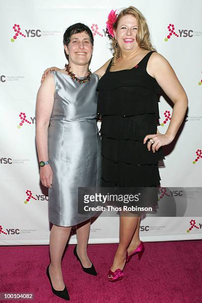 Of Young Survival Coalition, Marcia Stein and BOD president Anna Cluxton attend Young Survival Coalition Hosts "In Living Pink" Benefit at Crimson on...