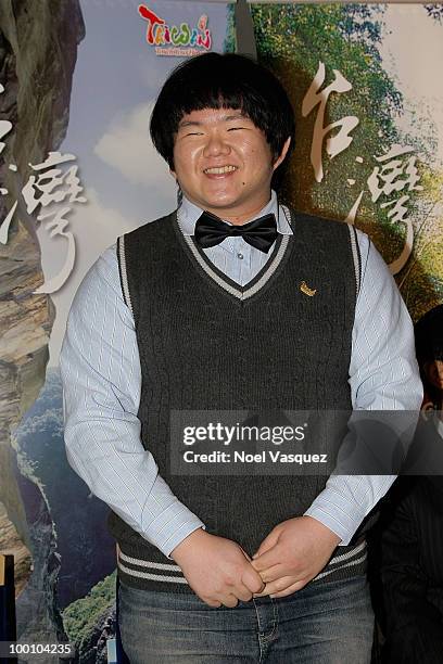 Lin Yu Chun poses at the Los Angeles Dodger's news conference announcing partnership with Taiwan Tourism Board on May 20, 2010 in Los Angeles,...