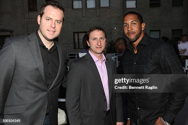 Patrick Tully, Andy Berrio, and Terrell Thomas attends The Beacon Condominiums Celebrates the Spring Issue Of Athletes Quarterly at The Beacon...