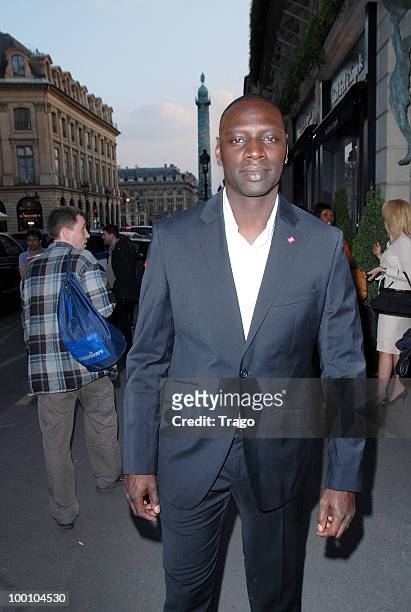 Omar Sy arrives at Jo Wilfried Tsonga 'Ace de Coeur' Charity Cocktail at Hotel Park Hyatt on May 20, 2010 in Paris, France.