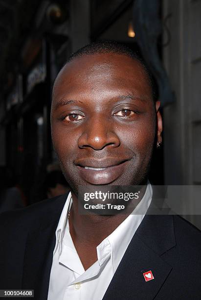 Omar Sy arrives at Jo Wilfried Tsonga 'Ace de Coeur' Charity Cocktail at Hotel Park Hyatt on May 20, 2010 in Paris, France.