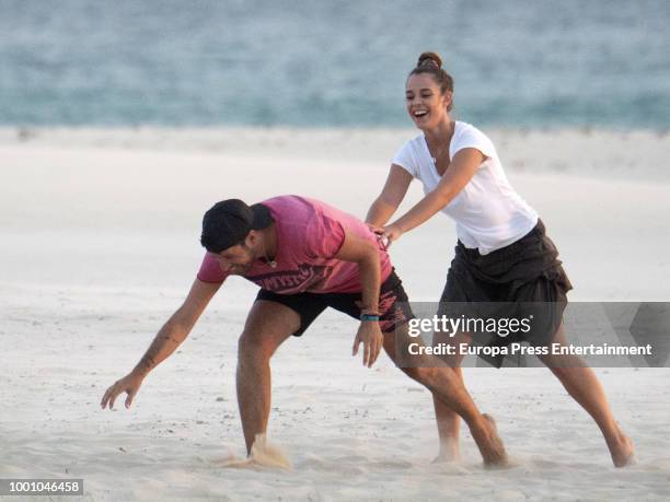 Pablo Lopez and Claudia Nieto are seen on July 17, 2018 in Marbella, Spain.