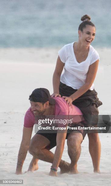 Pablo Lopez and Claudia Nieto are seen on July 17, 2018 in Marbella, Spain.