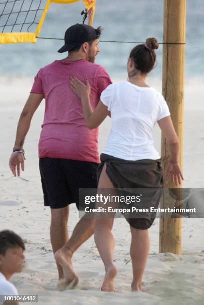 Pablo Lopez and Claudia Nieto are seen on July 17, 2018 in Marbella, Spain.