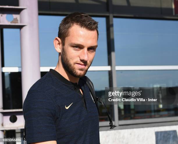 Stefan de Vrij of FC Internazionale departs to Sion at Malpensa Airport on July 18, 2018 in Varese, Italy.