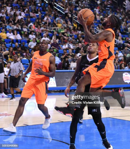 Omarion attends Monster Energy Outbreak Presents $50K Charity Challenge Celebrity Basketball Game at UCLA's Pauley Pavilion on July 17, 2018 in...