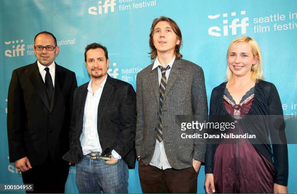 Siff Director Carl Spence, Director Robert Pulcini, Actor Paul Dano and Actress Alicia Goranson attend the premiere of ''The Extra Man'' during the...