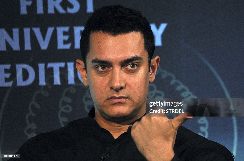 Indian Bollywood actor Aamir Khan unveil