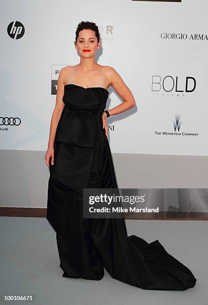 Marion Cotillard arrives at amfAR's Cinema Against AIDS 2010 benefit gala at the Hotel du Cap on May 20, 2010 in Antibes, France.