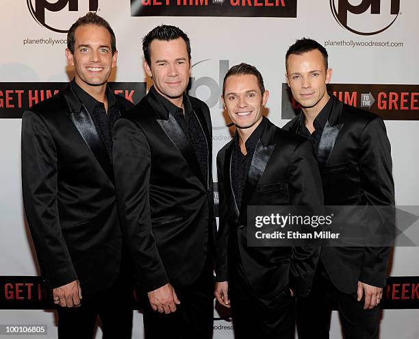 Toby Allen, Phil Burton, Michael Tierney and Andrew Tierney of the Australian vocal group Human Nature arrive at a screening of Universal Pictures'...