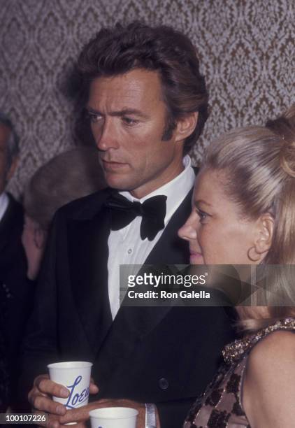 Actor Clint Eastwood and wife Maggie Johnson attend the premiere party for "Paint Your Wagon" on October 15, 1969 at the Sheraton Center in New York...