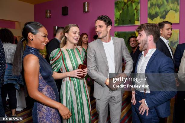 Betty Gabriel, Rebecca Rittenhouse, Colin Woodell and Connor Del Rio attend Premiere Of Blumhouse Productions And Universal Pictures' "Unfriended:...