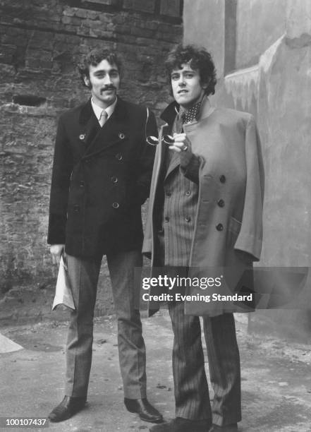 Scottish folk and pop singer-songwriter Donovan with his musical director David Mills, on their way to court during a contractual dispute with their...