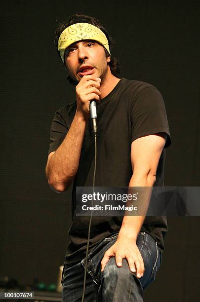 Comedian Arj Barker performs at the Comedy Carnivale during Bonnaroo 2009 on June 11, 2009 in Manchester, Tennessee.