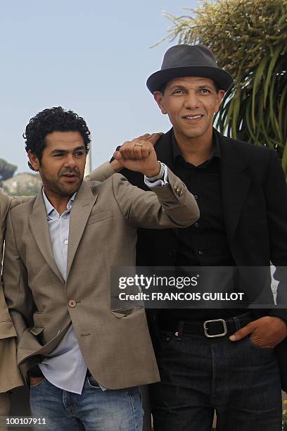 French actor Jamel Debbouze and French actor Roschdy Zem pose during the photocall of "Hors La Loi" presented in competition at the 63rd Cannes Film...