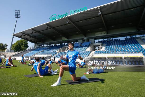 Tommy Smith of Huddersfield Town during the Huddersfield Town pre-season training session at the PSD Bank Arena on July 18, 2018 in Frankfurt, Germany