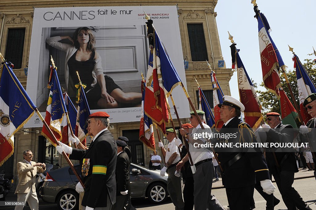 People demonstrate in Cannes to protest