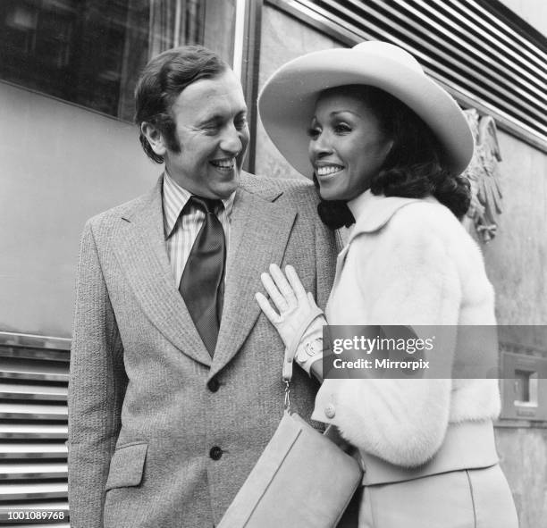 Diahann Carroll, American Singer and Actress, with fiance David Frost, pictured together in London, Sunday 26th March 1972.