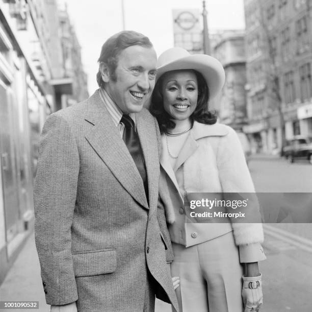 Diahann Carroll, American Singer and Actress, with fiance David Frost, pictured together in London, Sunday 26th March 1972.