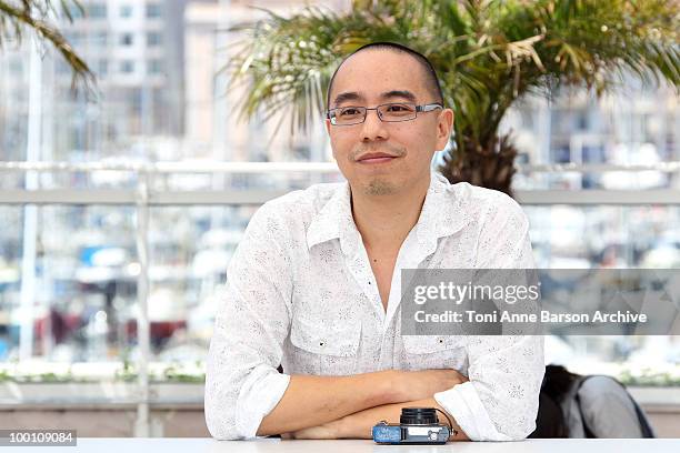 Director Apichatpong Weerasethakul attends the 'Uncle Bonmee Who Can Recall His Past Lives' Photo Call held at the Palais des Festivals during the...