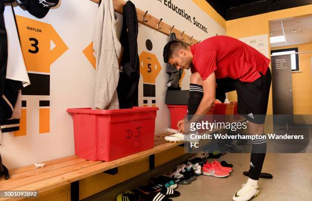 Raul Jimenez new Loan signing at Sir Jack Hayward Training Ground on July 18, 2018 in Wolverhampton, England.