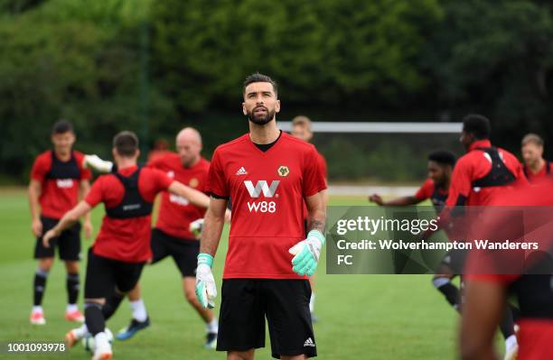 Rui Patricio training at Sir Jack Hayward Training Ground on July 18, 2018 in Wolverhampton, England.