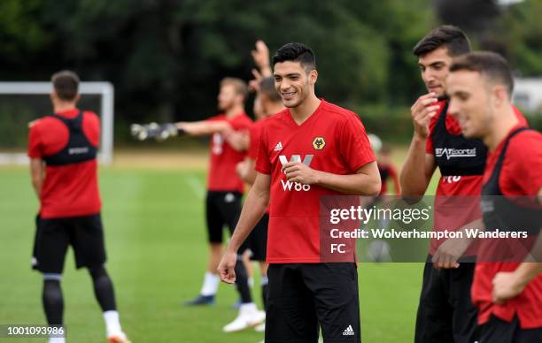 Raul Jimenez during training at Sir Jack Hayward Training Ground on July 18, 2018 in Wolverhampton, England.