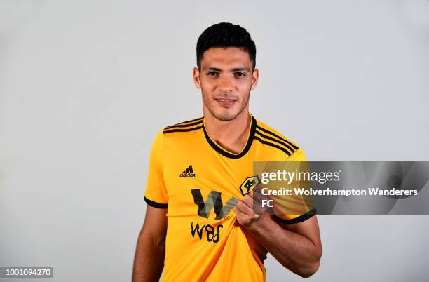 Raul Jimenez new Loan signing at Sir Jack Hayward Training Ground on July 18, 2018 in Wolverhampton, England.