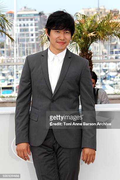 Joonsang Yu attends the 'Ha Ha Ha' Photocall held at the Palais des Festivals during the 63rd Annual International Cannes Film Festival on May 21,...