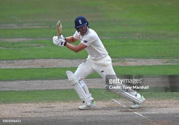 Dawid Malan of England Lions bats during Day Three of the Tour Match between England Lions and India A at New Road on July 18, 2018 in Worcester,...