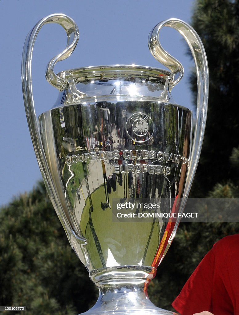 View of the UEFA Champions League Cup on