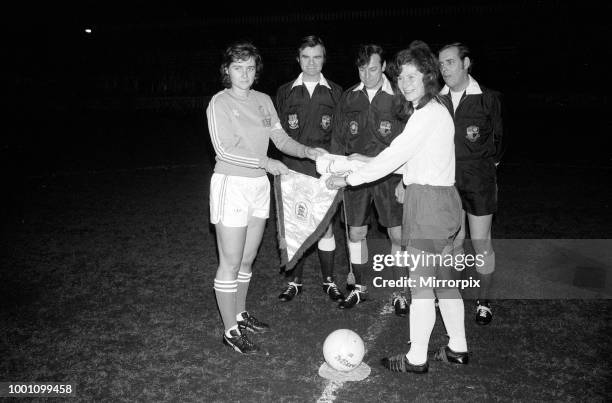 Women's International Football, England v France match. Final score 2- 0 to England, 7th November 1974.