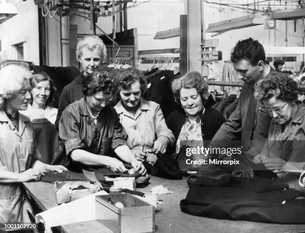 Harvey Limited Clothing factory in Tredegar, Blaenau Gwent, southeast Wales, Friday 2nd April 1965. The clothing factory which produces duffel coats,...