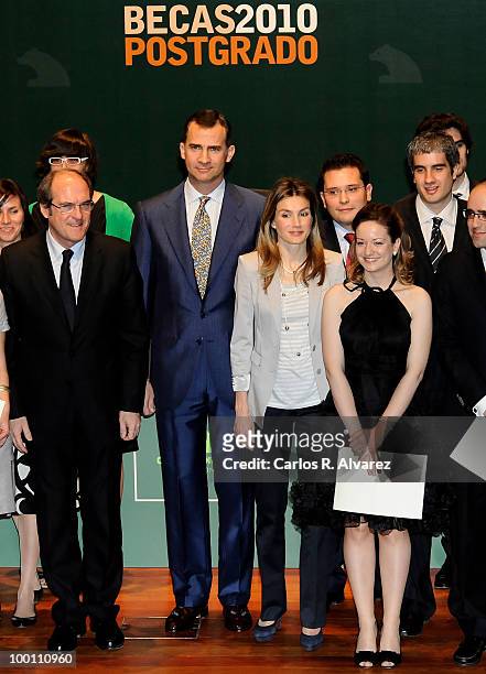 Prince Felipe of Spain and Princess Letizia of Spain deliver Caja Madrid Post Grade Grants at the Reina Sofia museum on May 21, 2010 in Madrid, Spain.