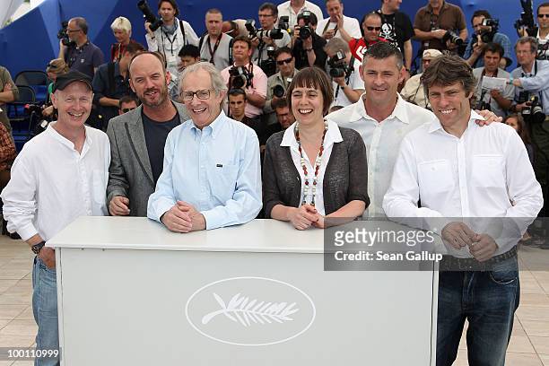 Screenwriter Paul Laverty with actor Mark Womack, director Ken Loach, producer Rebecca O'Brien and actors Jack Fortune and Kevin Bishop attend the...