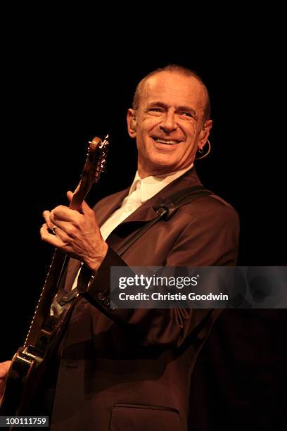 Francis Rossi performs on stage during his first solo tour without Status Quo at Her Majesty's Theatre on May 16, 2010 in London, England.