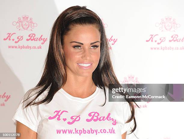 Katie Price attends photocall to launch her new range of Baby Clothes - KP BABY on May 20, 2010 in London, England.