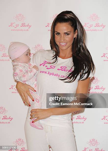 Katie Price attends photocall to launch her new range of Baby Clothes - KP BABY on May 20, 2010 in London, England.